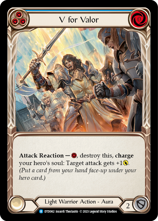 V for Valor (Blue) [DTD062] (Dusk Till Dawn)  Rainbow Foil | Magic Magpie