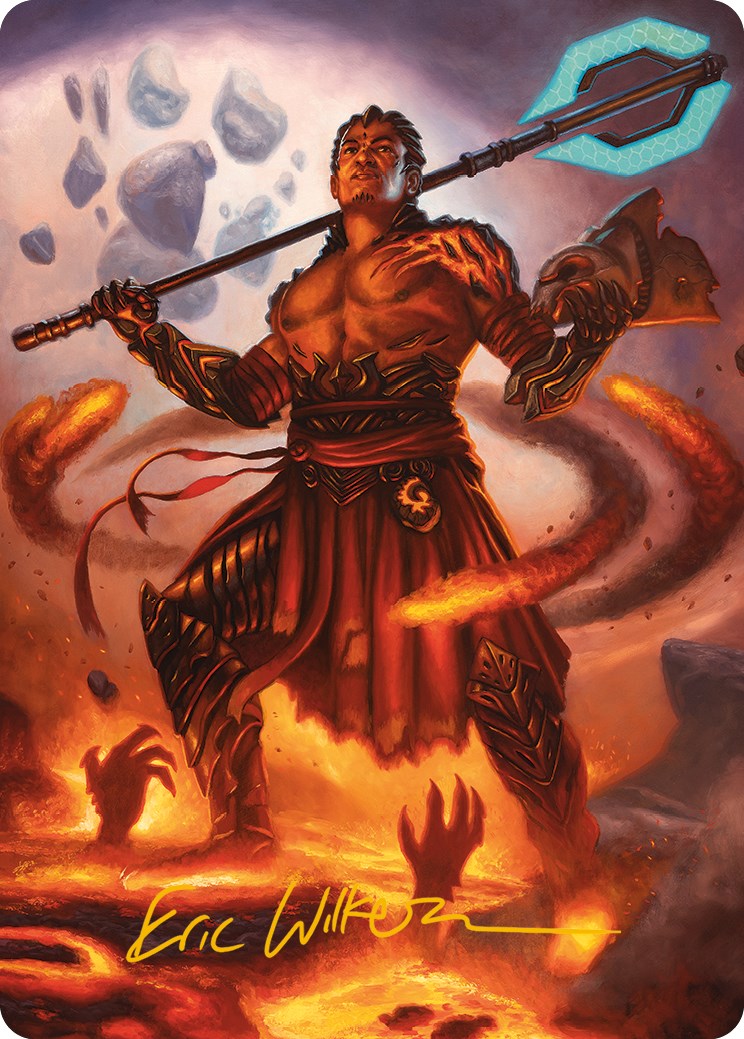 Koth, Fire of Resistance Art Card (Gold-Stamped Signature) [Phyrexia: All Will Be One Art Series] | Magic Magpie