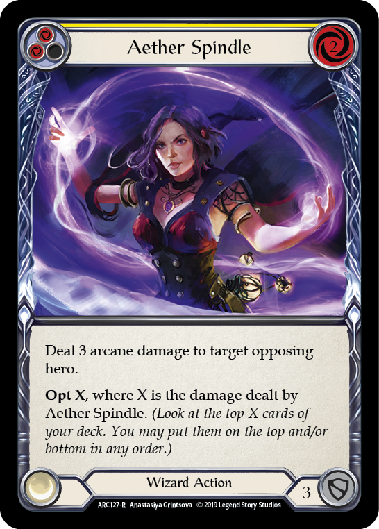 Aether Spindle (Yellow) [ARC127-R] (Arcane Rising)  1st Edition Normal | Magic Magpie