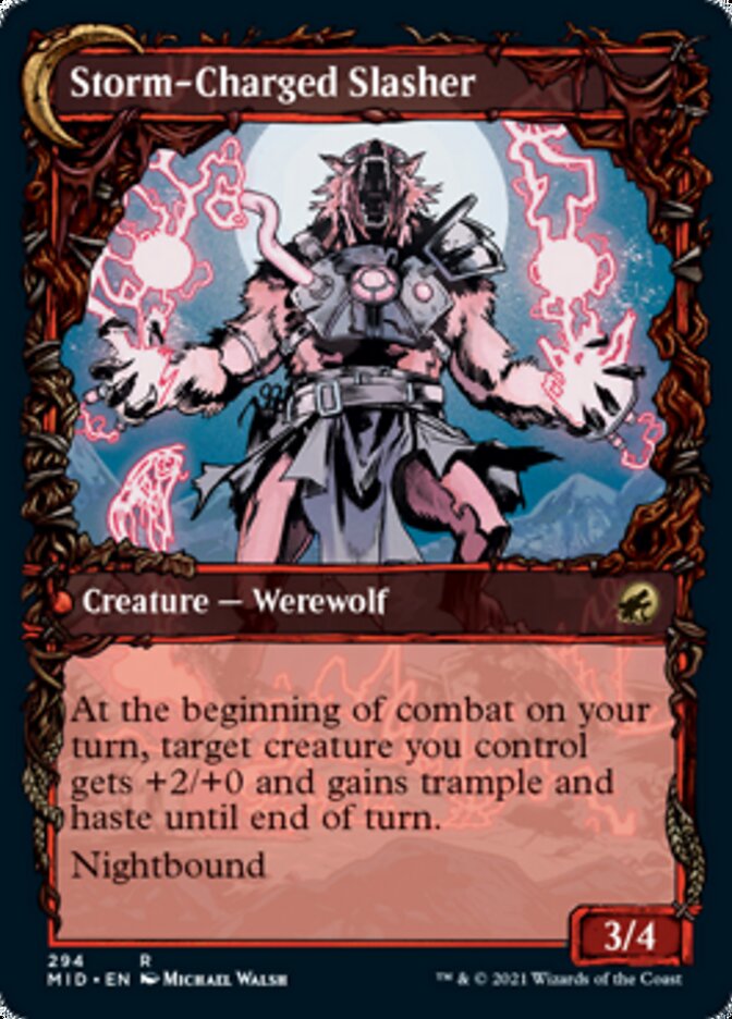 Reckless Stormseeker // Storm-Charged Slasher (Showcase Equinox) [Innistrad: Midnight Hunt] | Magic Magpie