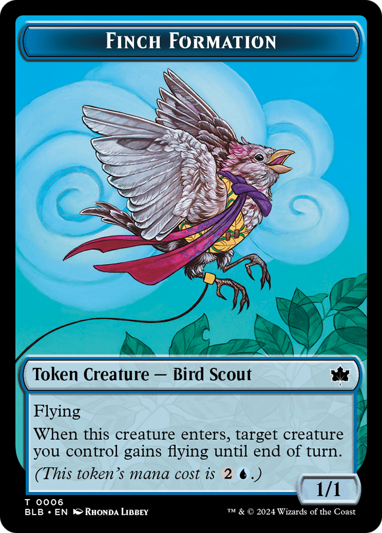 Rabbit // Finch Formation Double-Sided Token [Bloomburrow Tokens] | Magic Magpie