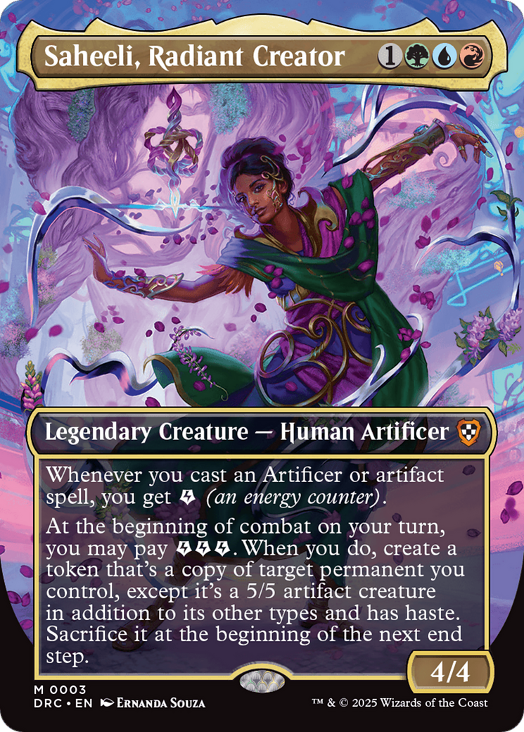 Saheeli, Radiant Creator (Borderless) [Aetherdrift Commander] | Magic Magpie