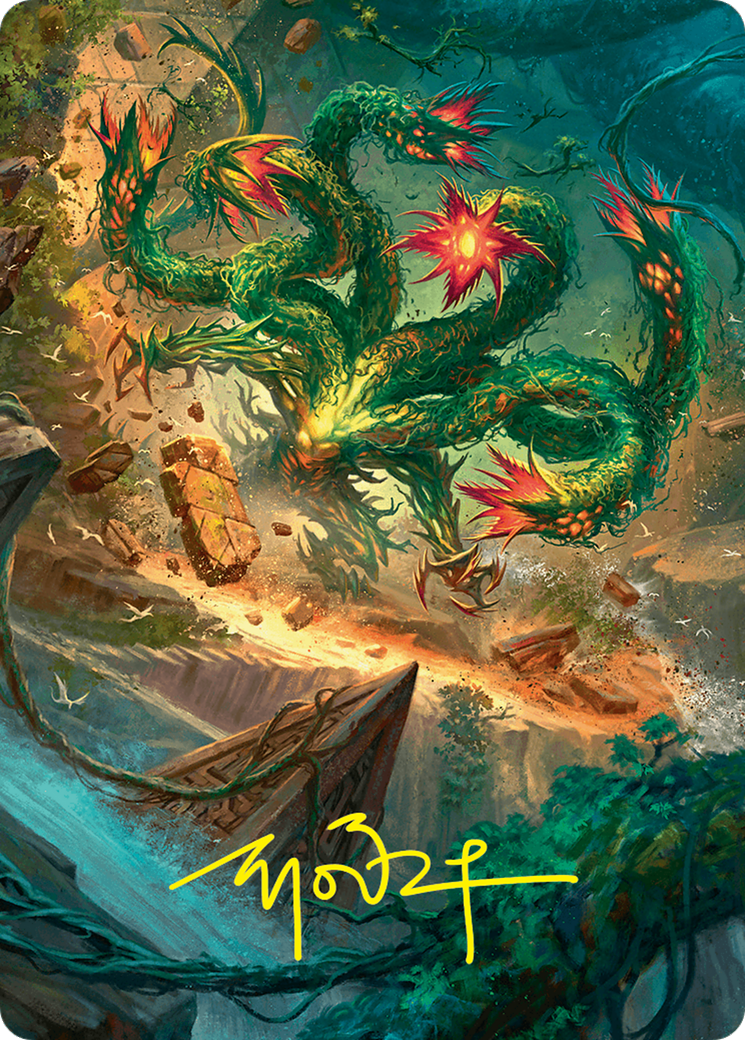 Mossborn Hydra Art Card (42/54) (Gold-Stamped Signature) [Foundations Art Series] | Magic Magpie