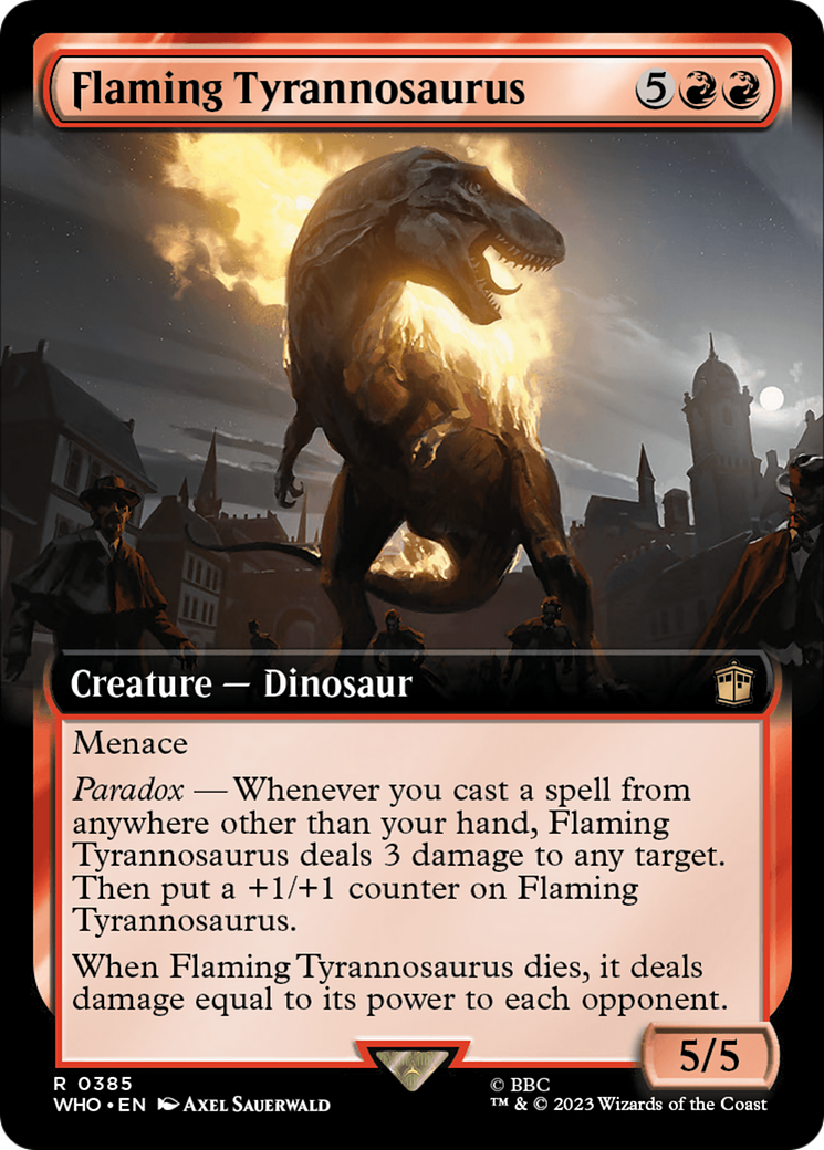 Flaming Tyrannosaurus (Extended Art) [Doctor Who] | Magic Magpie