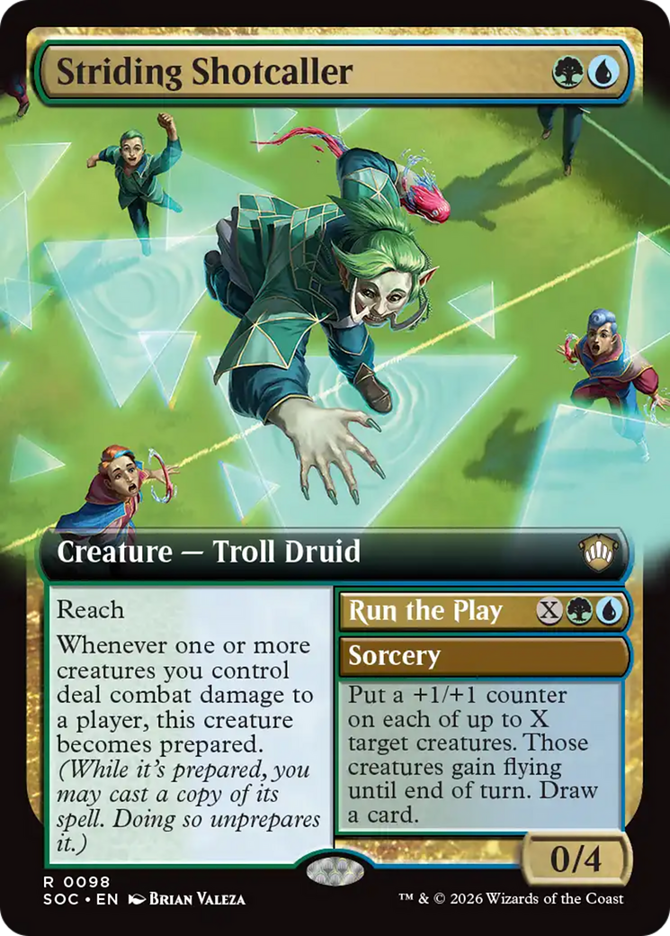 Striding Shotcaller (Extended Art) [Secrets of Strixhaven Commander] | Magic Magpie