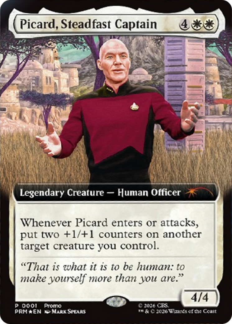 Picard, Steadfast Captain (Extended Art) [Media Promos] | Magic Magpie