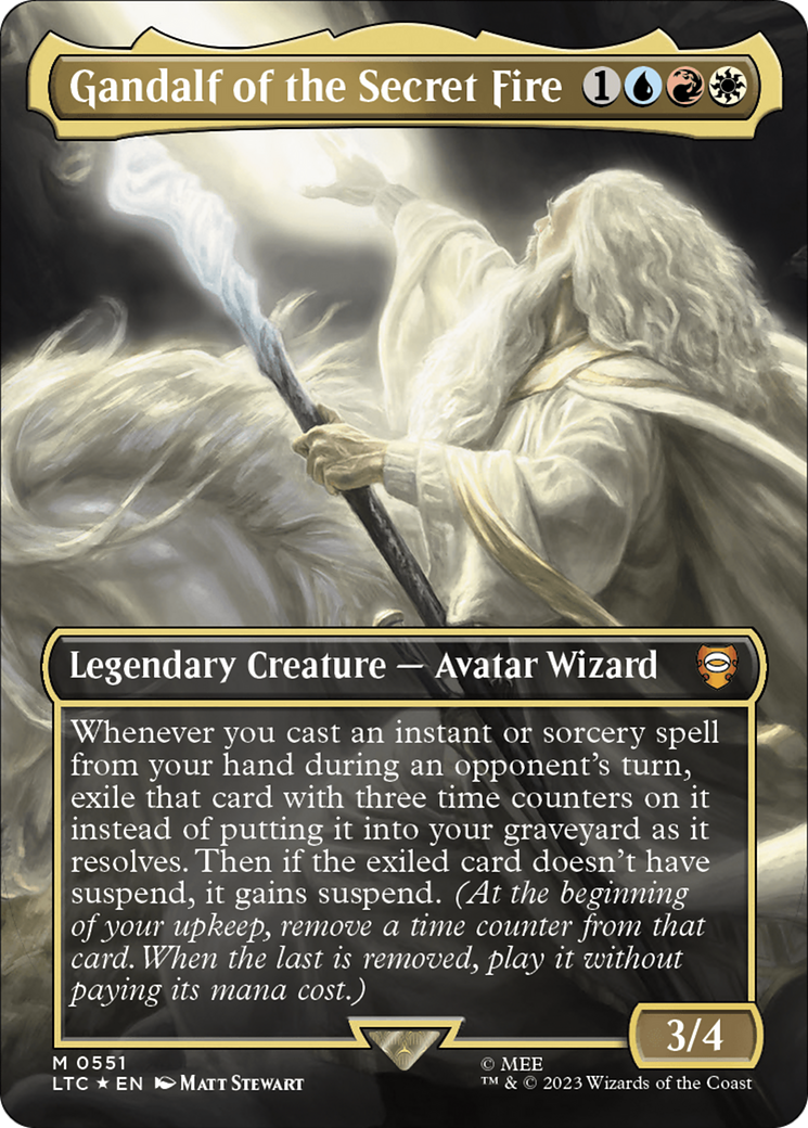 Gandalf of the Secret Fire (Borderless) (Surge Foil) [The Lord of the Rings: Tales of Middle-Earth Commander] | Magic Magpie