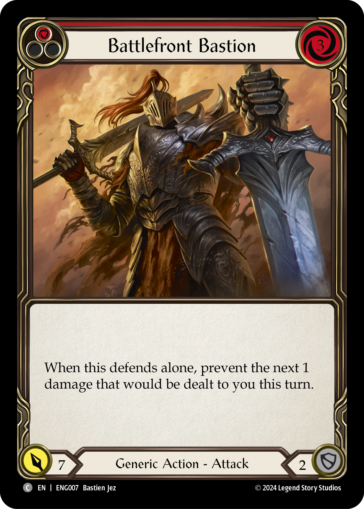 Battlefront Bastion (Red) [ENG007] (Part the Mistveil Enigma Blitz Deck) | Magic Magpie
