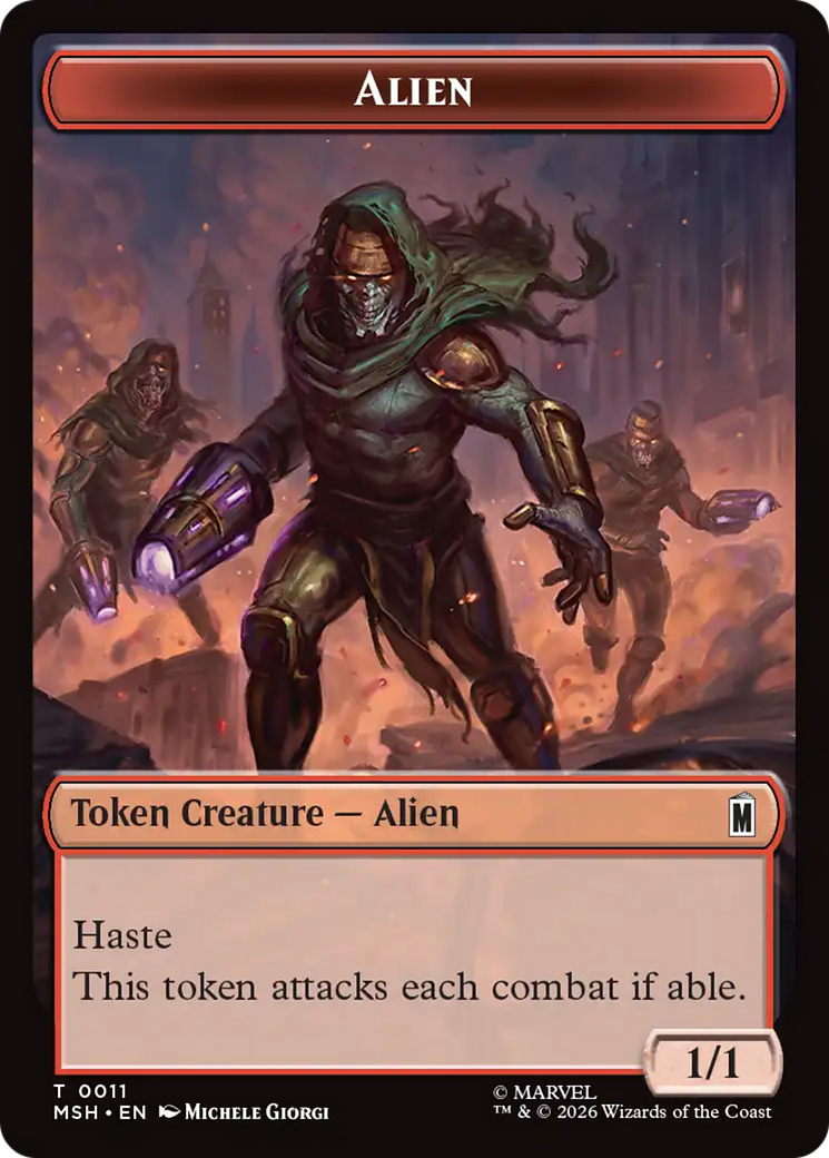 Wall // Alien Double-Sided Token [Marvel Super Heroes Tokens] | Magic Magpie