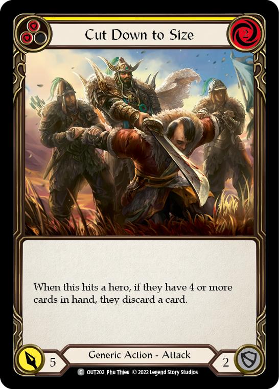 Cut Down to Size (Yellow) [OUT202] (Outsiders)  Rainbow Foil | Magic Magpie