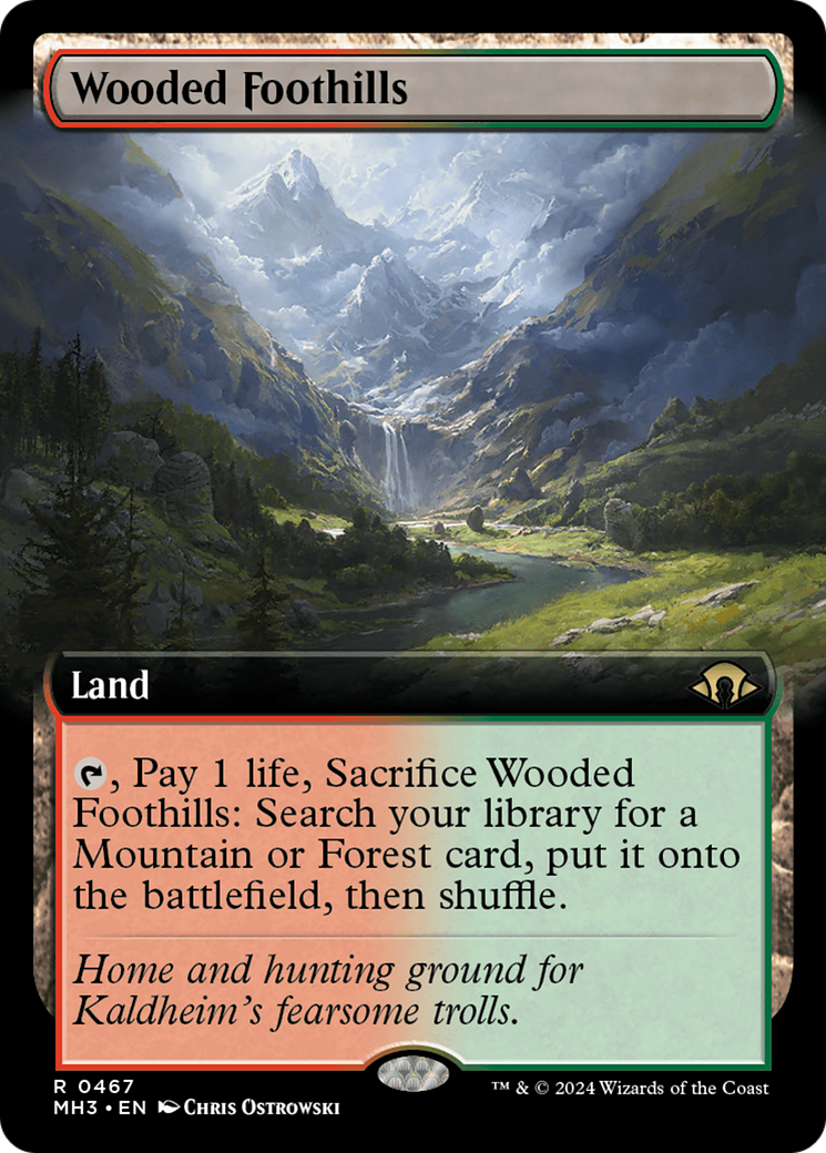 Wooded Foothills (Extended Art) [Modern Horizons 3] | Magic Magpie