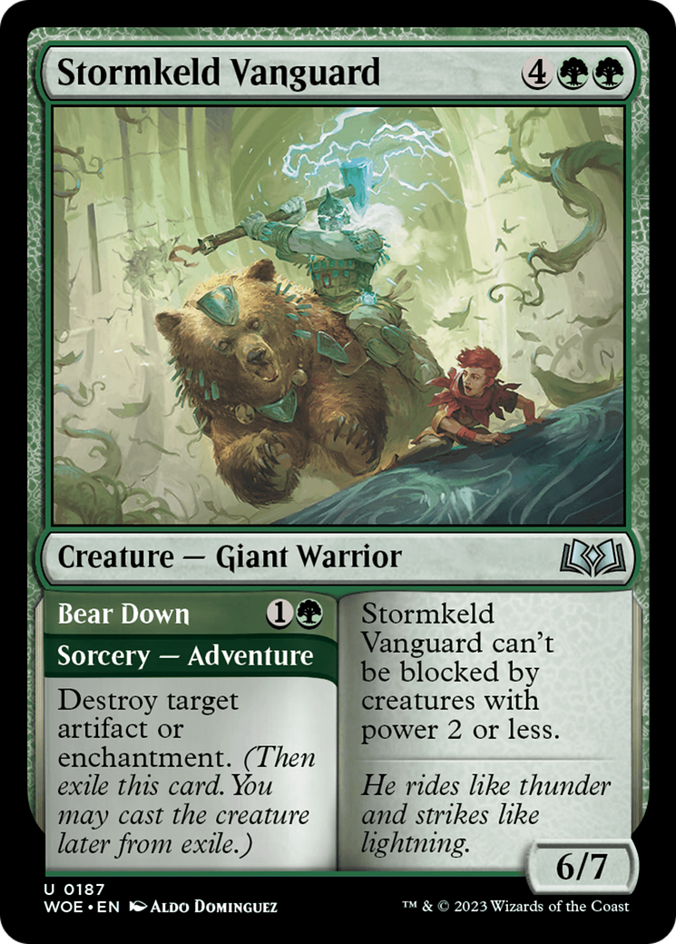 Stormkeld Vanguard // Bear Down [Wilds of Eldraine] | Magic Magpie