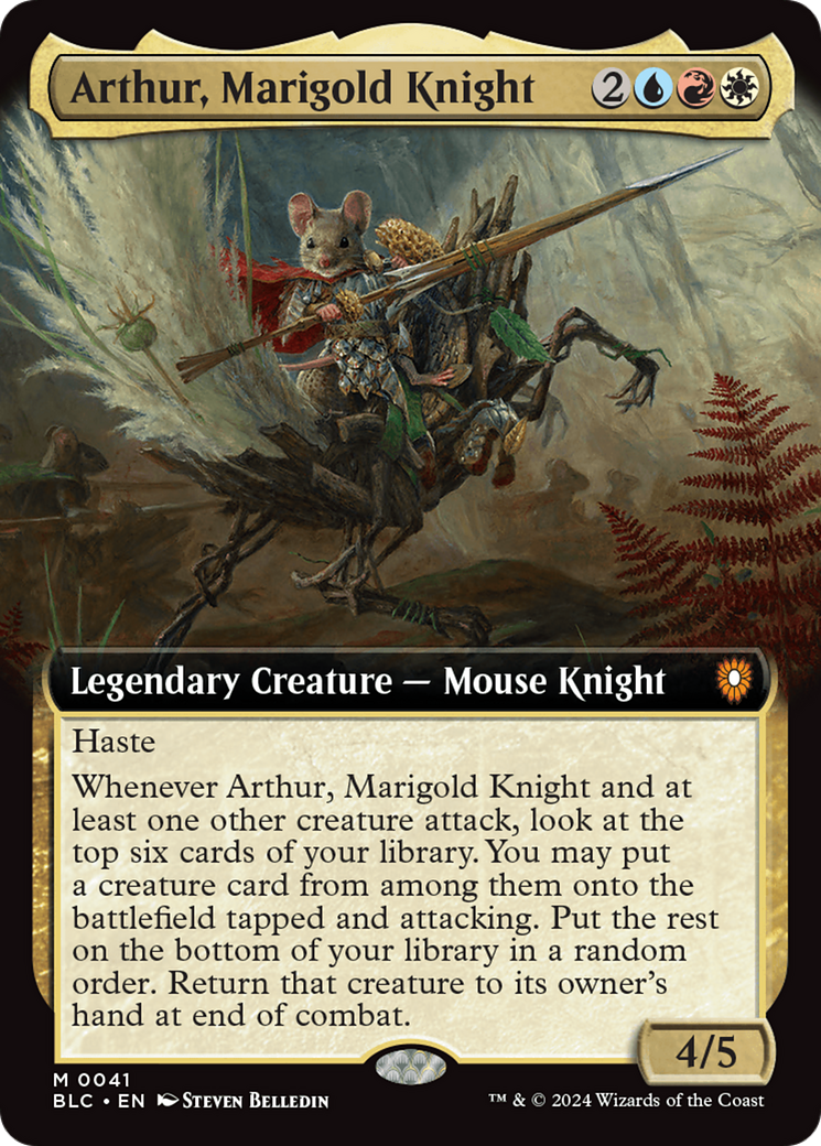 Arthur, Marigold Knight (Extended Art) [Bloomburrow Commander] | Magic Magpie