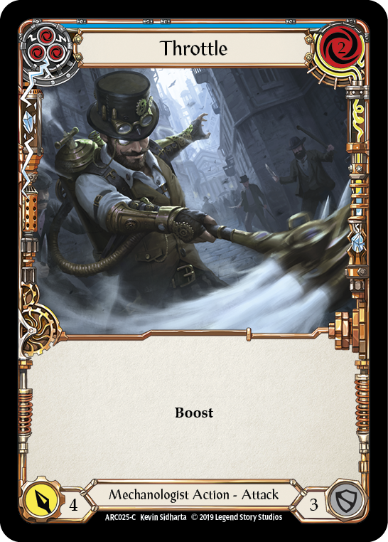 Throttle (Blue) [ARC025-C] (Arcane Rising)  1st Edition Rainbow Foil | Magic Magpie
