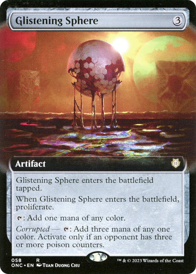 Glistening Sphere (Extended Art) [Phyrexia: All Will Be One Commander] | Magic Magpie