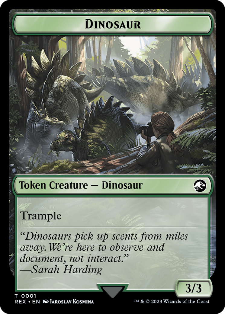 Treasure (0018) // Dinosaur (0001) Double-Sided Token [The Lost Caverns of Ixalan Tokens] | Magic Magpie