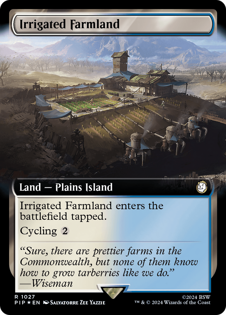 Irrigated Farmland (Extended Art) (Surge Foil) [Fallout] | Magic Magpie