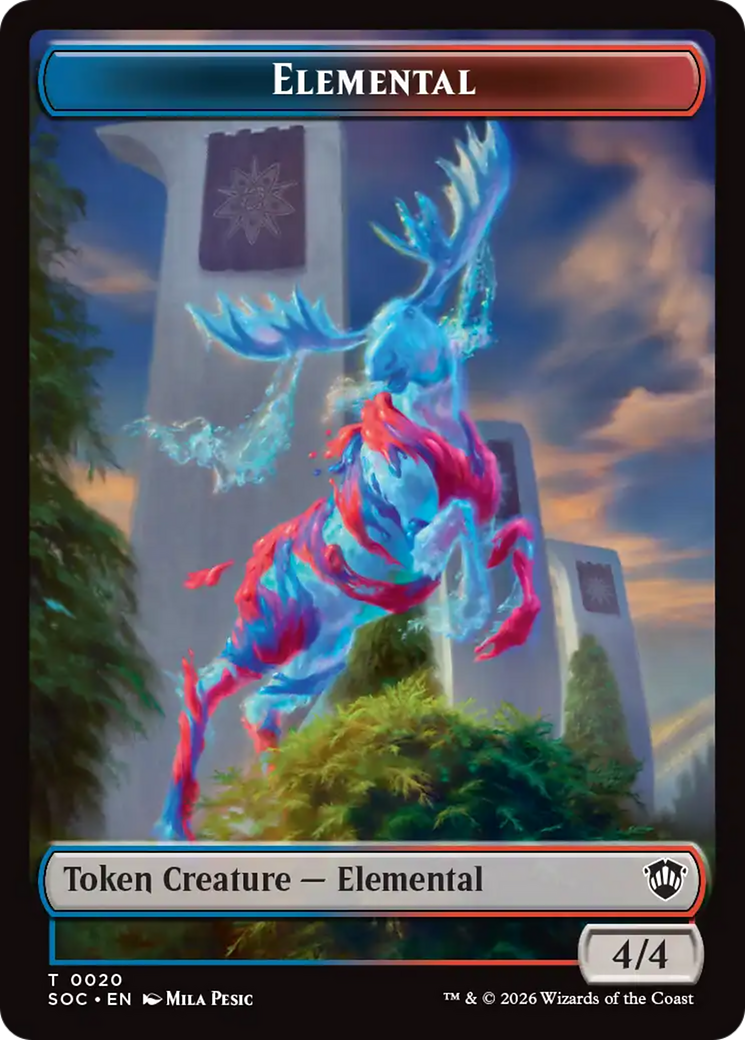 Elemental (0020) // Treasure Double-Sided Token [Secrets of Strixhaven Commander Tokens] | Magic Magpie