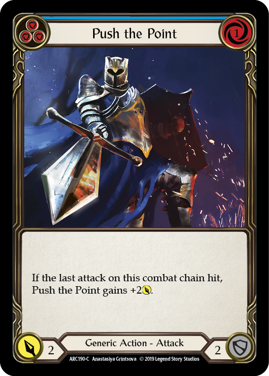 Push the Point (Blue) [ARC190-C] (Arcane Rising)  1st Edition Rainbow Foil | Magic Magpie