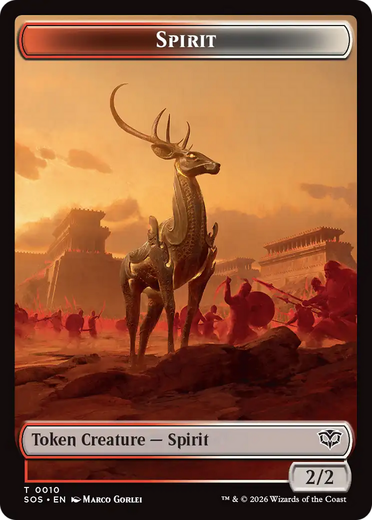 Fractal (0004) // Spirit (0010) Double-Sided Token [Secrets of Strixhaven Tokens] | Magic Magpie