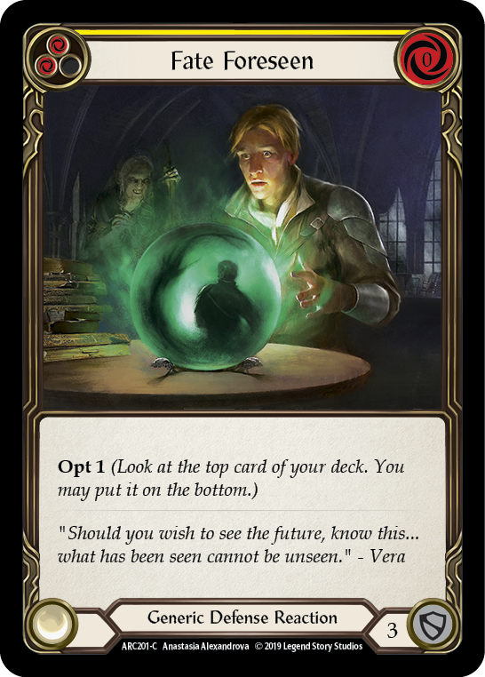 Fate Foreseen (Yellow) [ARC201-C] (Arcane Rising)  1st Edition Rainbow Foil | Magic Magpie