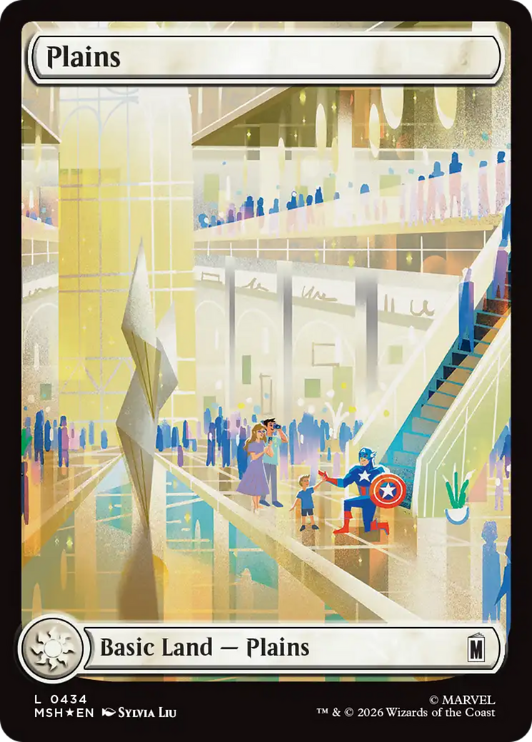 Plains (0434) (Surge Foil) [Marvel Super Heroes] | Magic Magpie