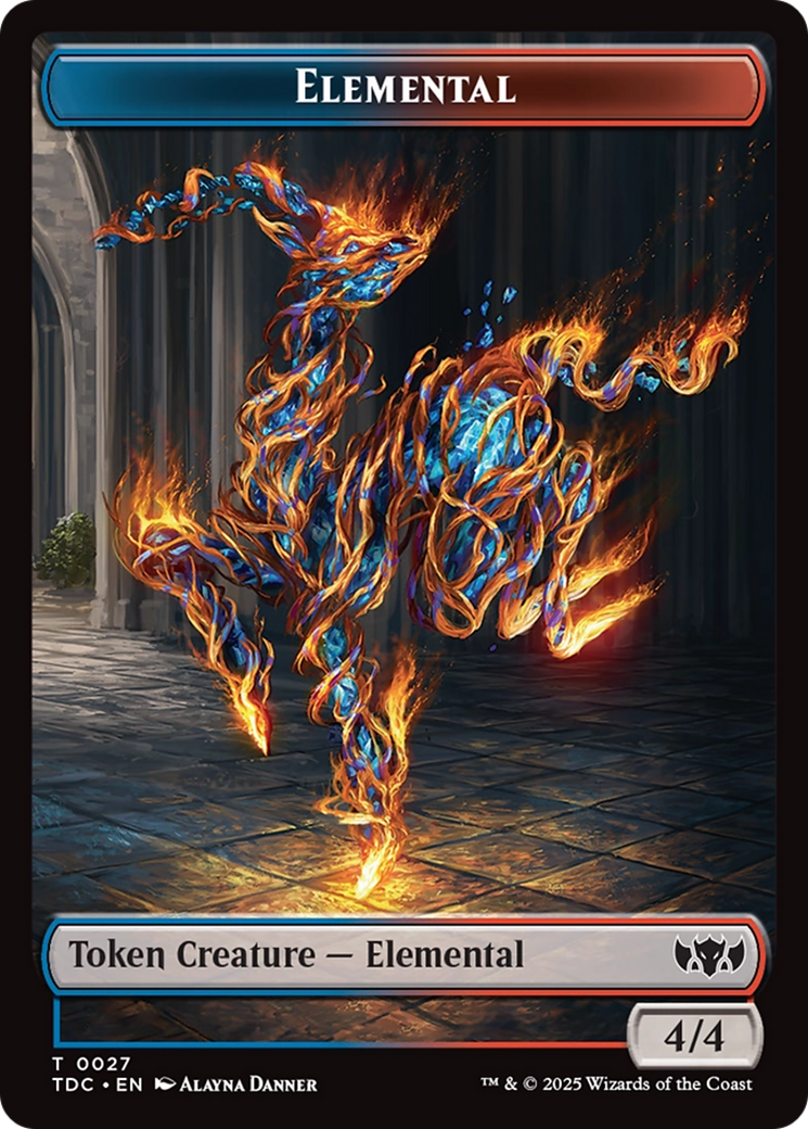 Elemental (0027) // Monk Double-Sided Token [Tarkir: Dragonstorm Commander Tokens] | Magic Magpie