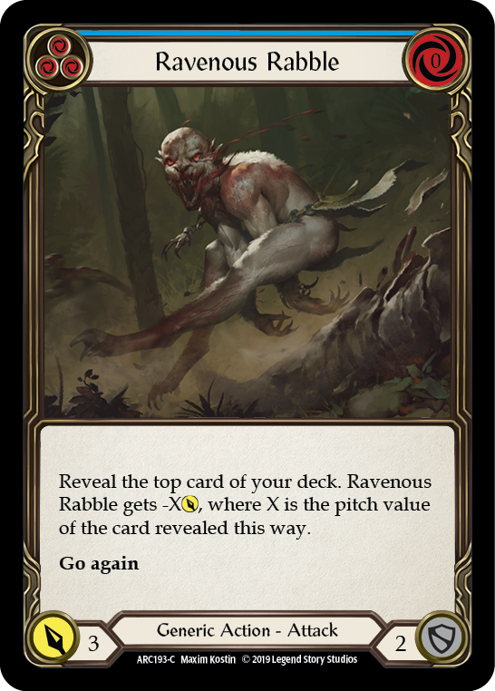 Ravenous Rabble (Blue) [ARC193-C] (Arcane Rising)  1st Edition Rainbow Foil | Magic Magpie
