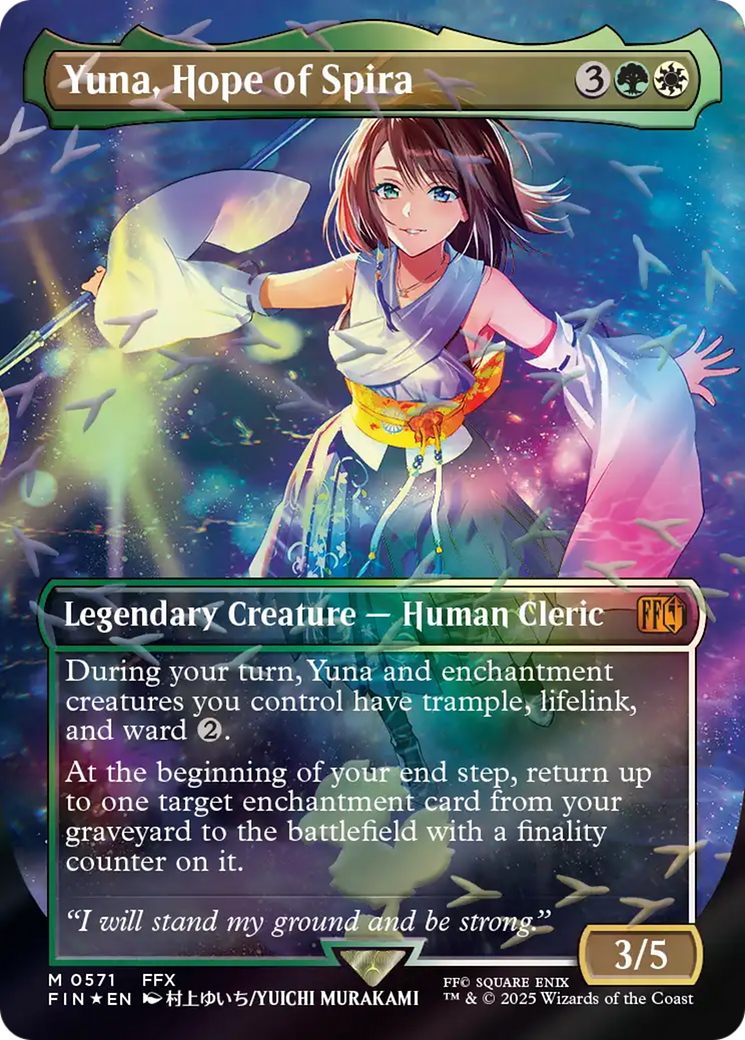 Yuna, Hope of Spira (Borderless) (Chocobo Track Foil) [FINAL FANTASY] | Magic Magpie
