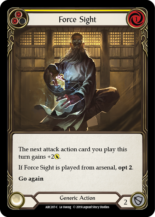Force Sight (Yellow) [ARC207-C] (Arcane Rising)  1st Edition Rainbow Foil | Magic Magpie