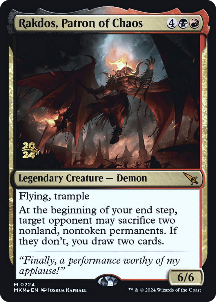 Rakdos, Patron of Chaos [Murders at Karlov Manor Prerelease Promos] | Magic Magpie