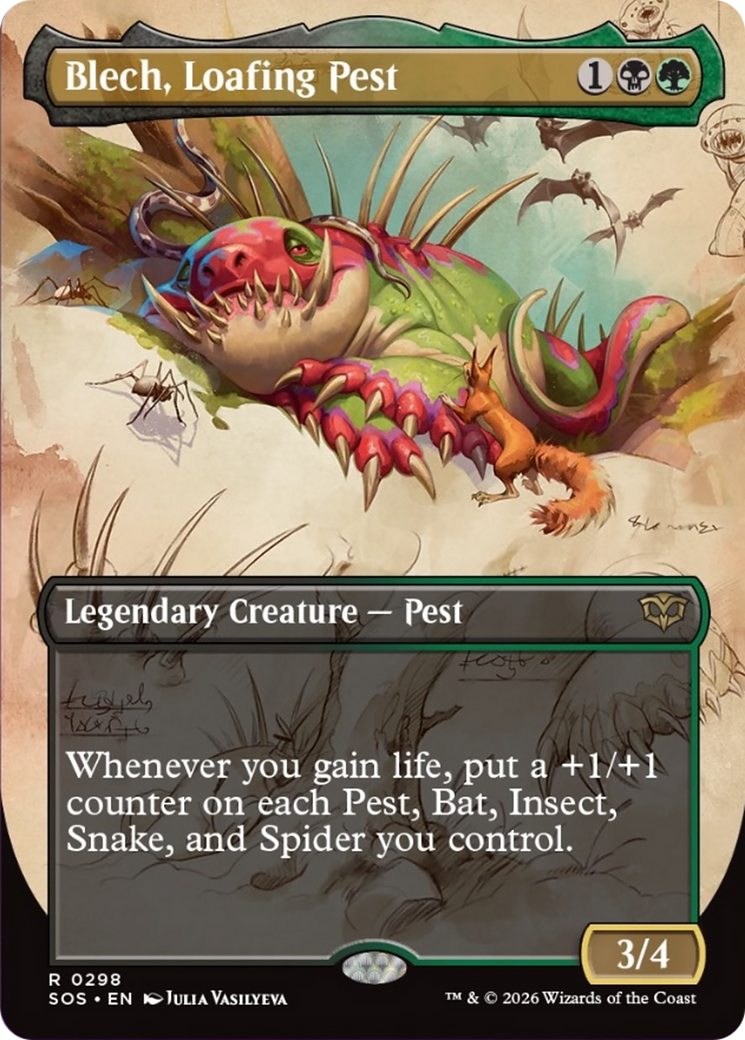 Blech, Loafing Pest (Borderless) [Secrets of Strixhaven] | Magic Magpie