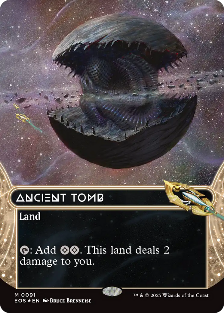 Ancient Tomb (0091) (Borderless) (Galaxy Foil) [Edge of Eternities] | Magic Magpie