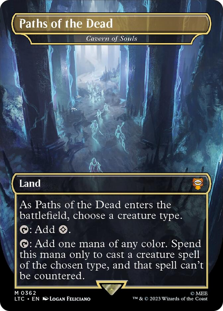 Paths of the Dead - Cavern of Souls (Borderless) (Surge Foil Realms and Relics) [The Lord of the Rings: Tales of Middle-Earth Commander] | Magic Magpie