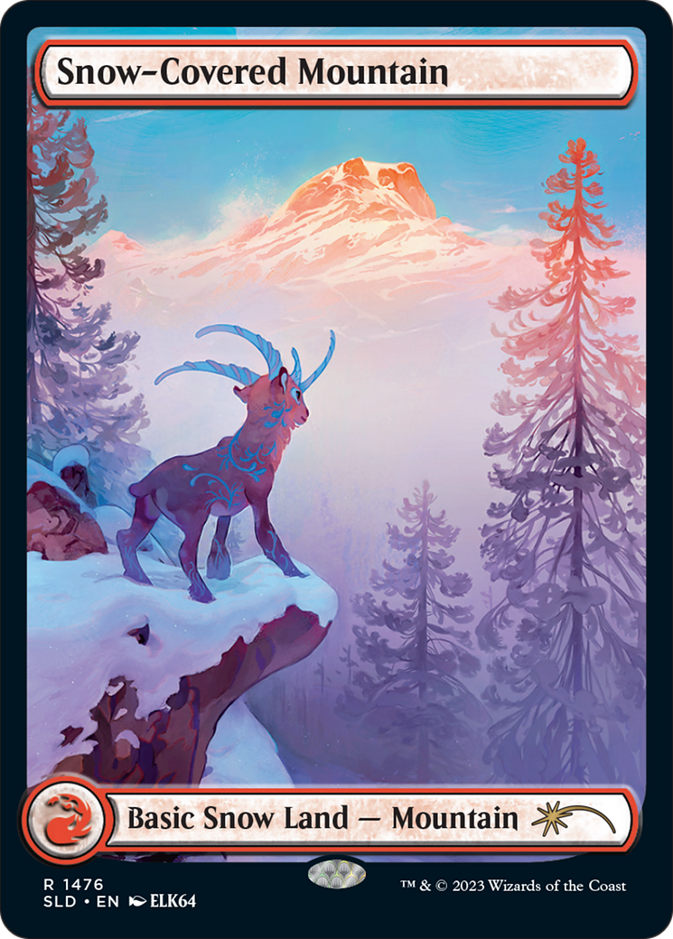 Snow-Covered Mountain (1476) (Rainbow Foil) [Secret Lair Drop Series] | Magic Magpie