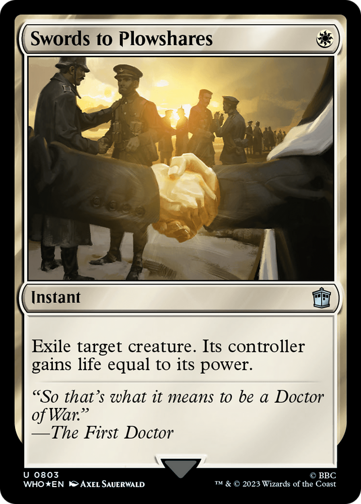 Swords to Plowshares (Surge Foil) [Doctor Who] | Magic Magpie