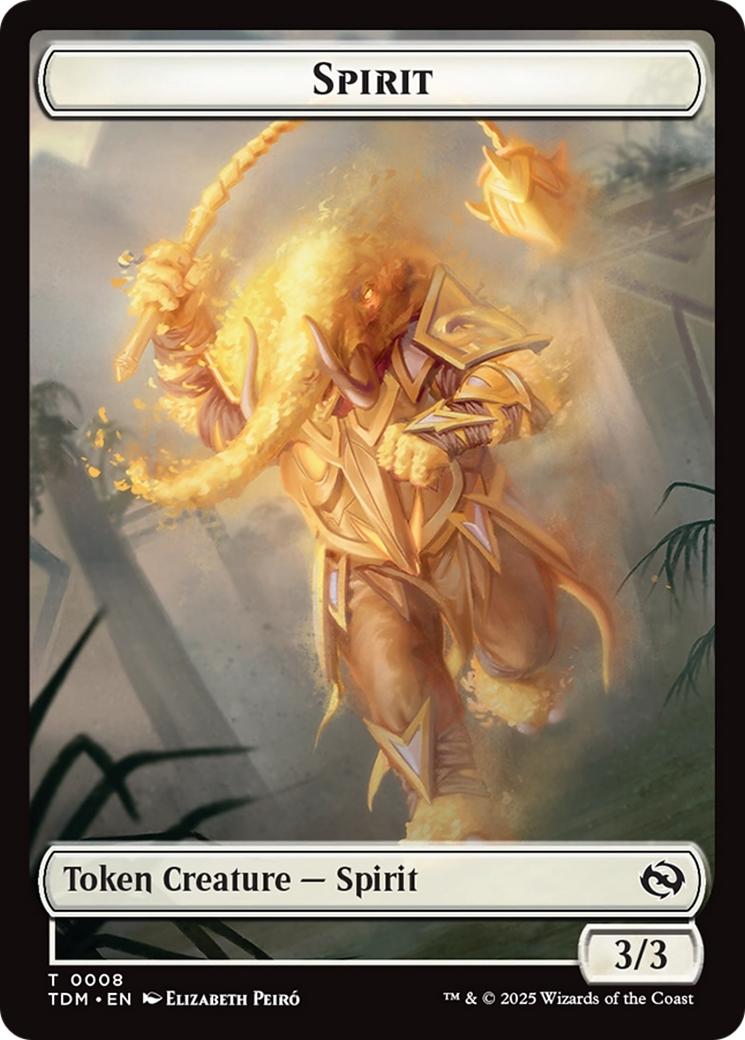 Spirit (0008) // Spirit (0009) Double-Sided Token [Tarkir: Dragonstorm Tokens] | Magic Magpie