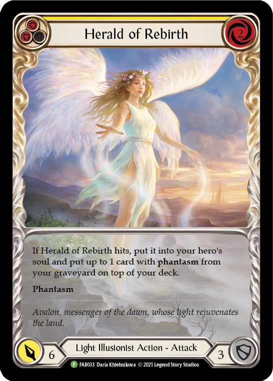 Herald of Rebirth (Yellow) [FAB033] (Promo)  Rainbow Foil | Magic Magpie