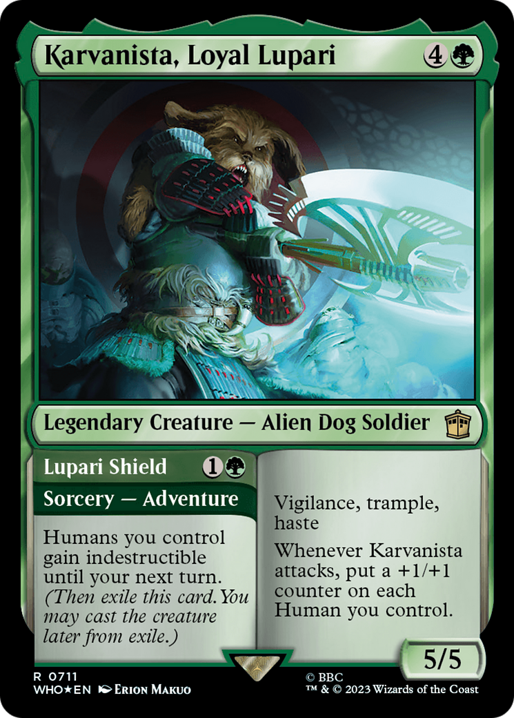 Karvanista, Loyal Lupari // Lupari Shield (Surge Foil) [Doctor Who] | Magic Magpie