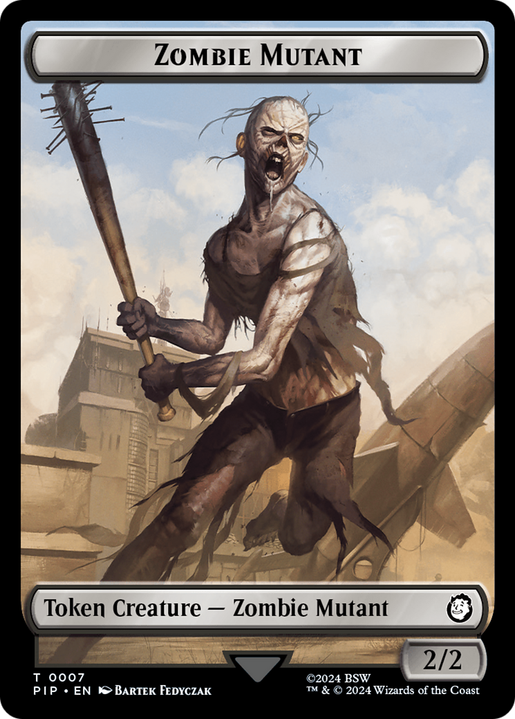 Treasure (0019) // Zombie Mutant Double-Sided Token [Fallout Tokens] | Magic Magpie