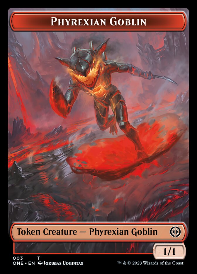 Rebel // Phyrexian Goblin Double-Sided Token [Phyrexia: All Will Be One Tokens] | Magic Magpie