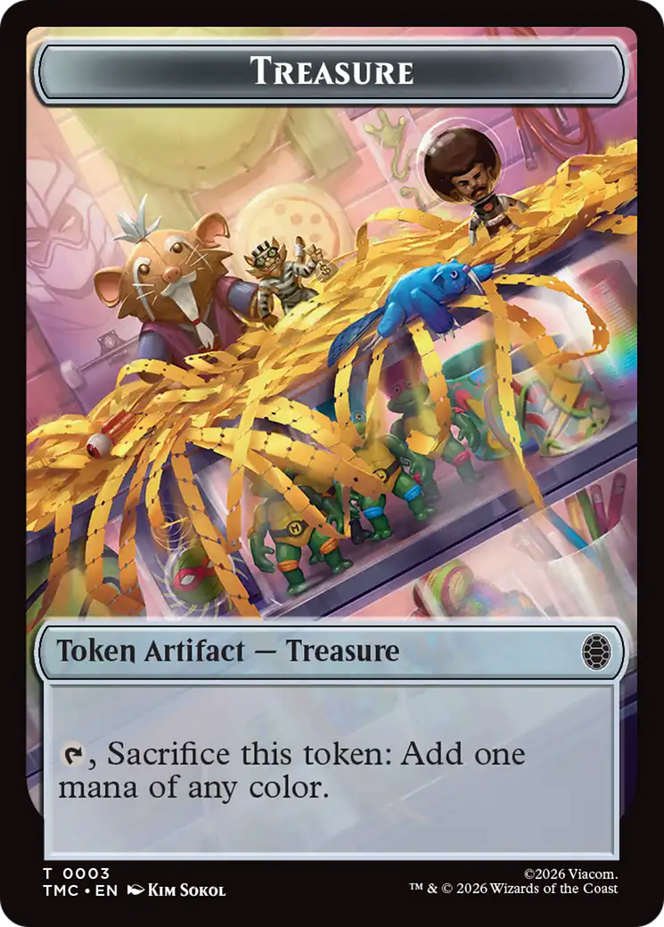 Treasure // Copy Double-Sided Token [Teenage Mutant Ninja Turtles Commander Tokens] | Magic Magpie
