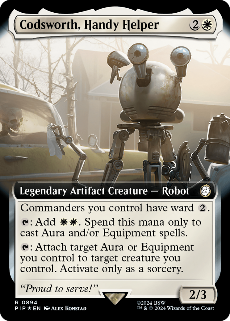 Codsworth, Handy Helper (Extended Art) (Surge Foil) [Fallout] | Magic Magpie