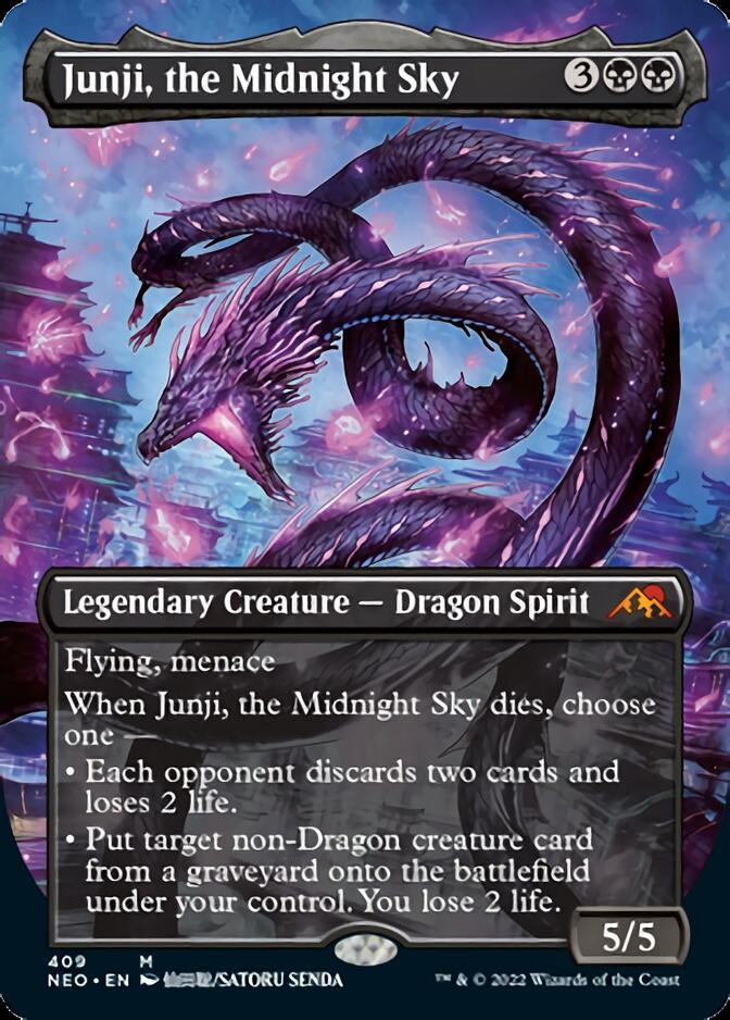 Junji, the Midnight Sky (Borderless Alternate Art) [Kamigawa: Neon Dynasty] | Magic Magpie