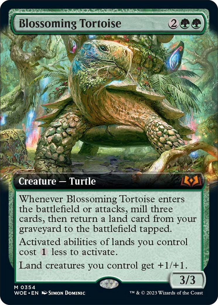 Blossoming Tortoise (Extended Art) [Wilds of Eldraine] | Magic Magpie