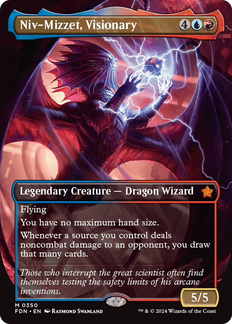 Niv-Mizzet, Visionary (Borderless) [Foundations] | Magic Magpie