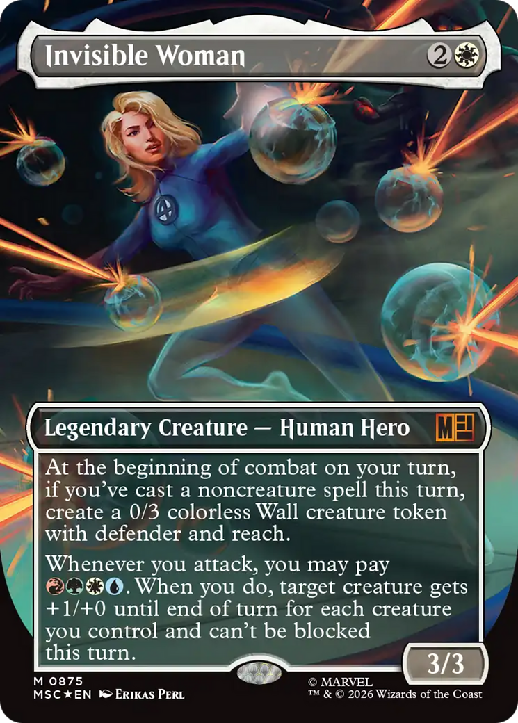 Invisible Woman (Borderless) (Surge Foil) [Marvel Super Heroes Commander] | Magic Magpie