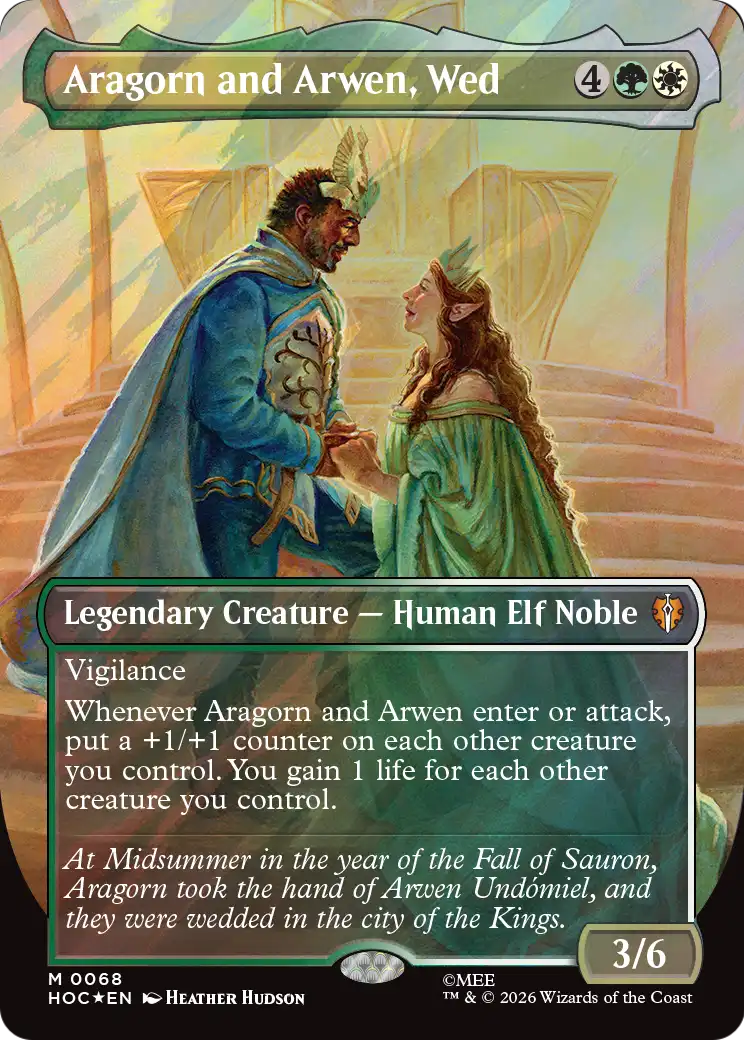 Aragorn and Arwen, Wed (Borderless) (Surge Foil) [The Hobbit] | Magic Magpie