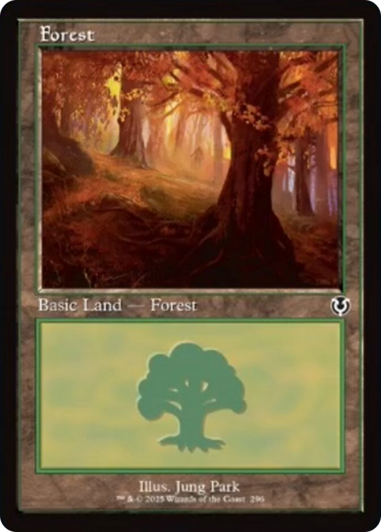 Forest (296) (Retro Frame) [Innistrad Remastered] | Magic Magpie