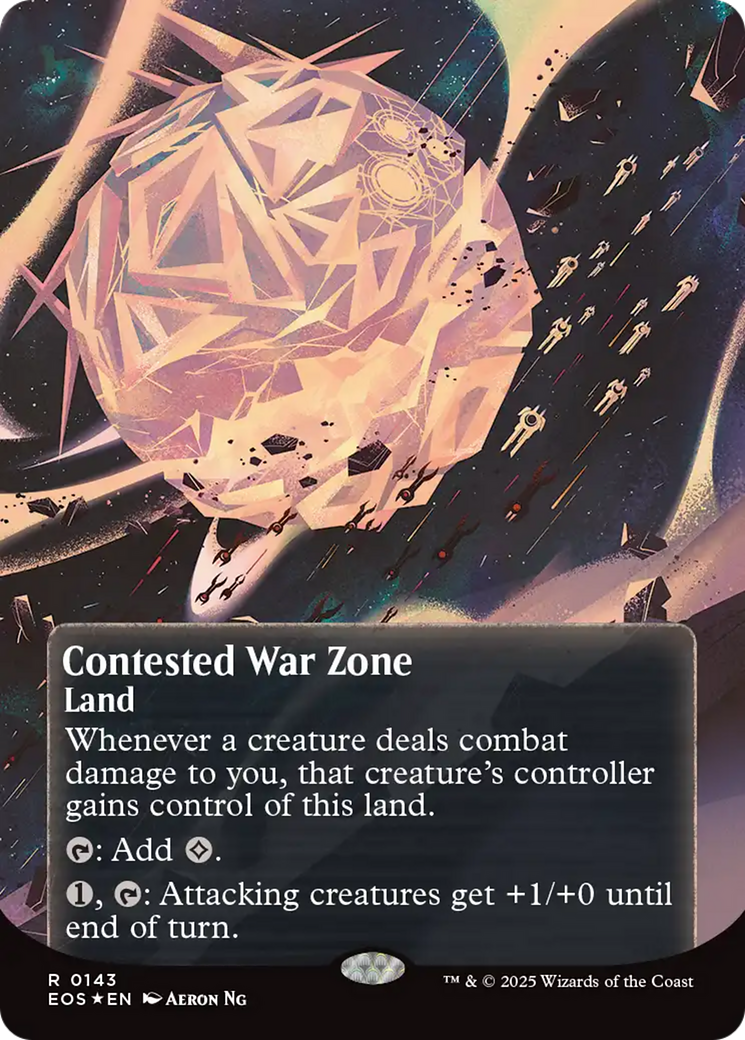 Contested War Zone (0143) (Borderless) (Galaxy Foil) [Edge of Eternities: Stellar Sights] | Magic Magpie